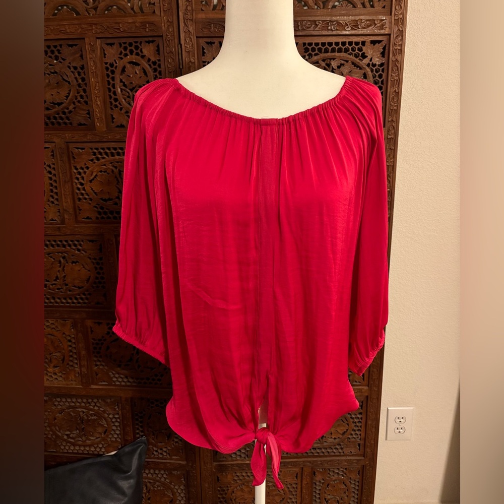 Flowy hot pink blouse
